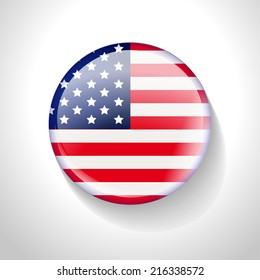 USA Flag Badge design. Vector illustration