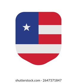 USA Flag Badge with Rounded Square Shape