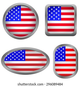 USA flag badge set. Vector illustration