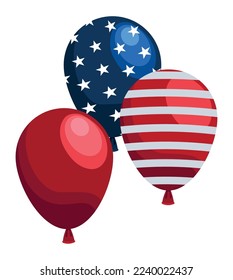 usa flag in balloons helium