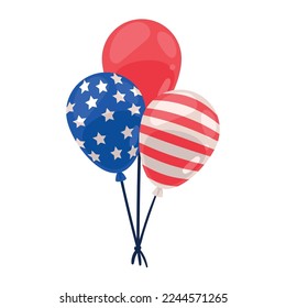 usa flag in balloons helium icon
