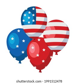 usa flag in balloons helium patriotic icon