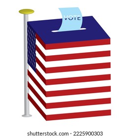 USA flag ballot box  illustration design icon