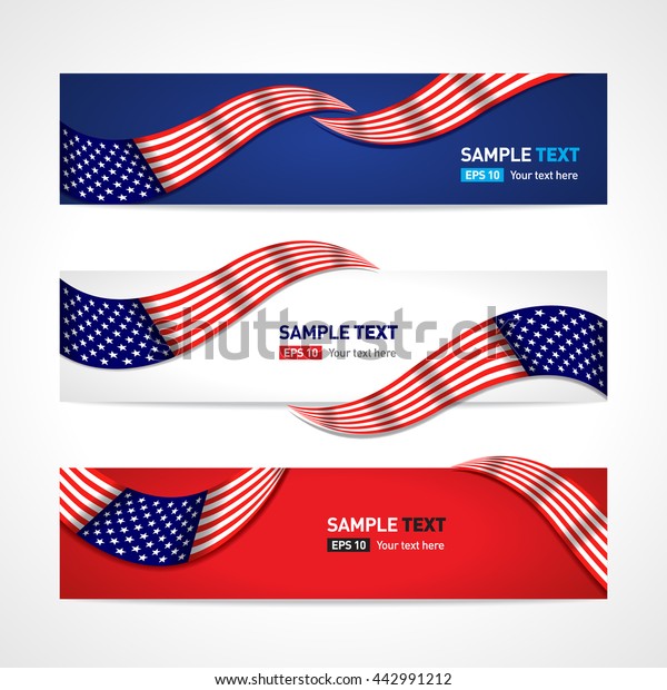 Usa Flag Banner Stock Vector (Royalty Free) 442991212