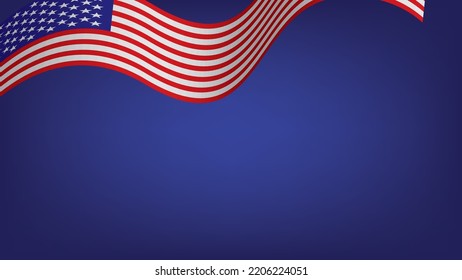 USA Flag Banner vector illustration in 4K ratio. suitable for national banner and background.