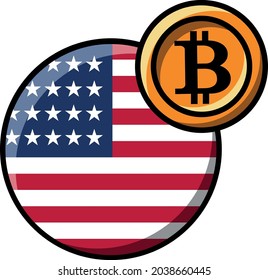 USA flag bitcoin, legalized bitcoin, cryptocurrency