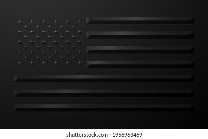 USA flag in black geometric style