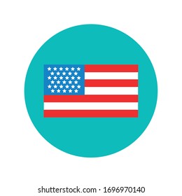 usa flag block and flat style vector illustration design