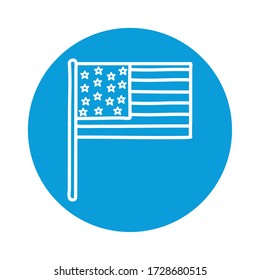 Diseño de iconos con estilo de bloque de bandera de los Estados Unidos, Día de la Independencia de los Estados Unidos, tema nacional Ilustración vectorial
