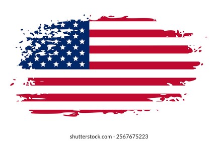 USA flag brush stroke. banner vector illustration. Vector illustration