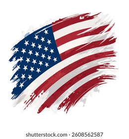 USA flag in brushstroke style in the middle