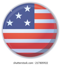 USA flag button vector
