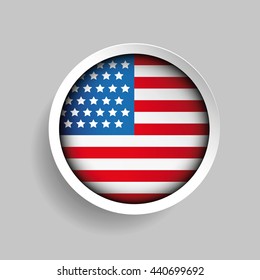 USA Flag button vector