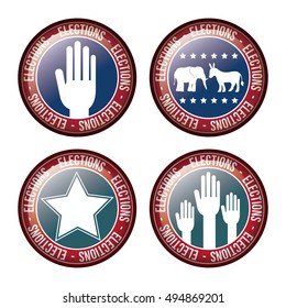 Usa flag button of vote concept