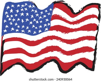 USA Flag cartoon vector
