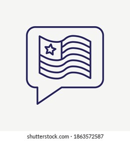 USA Flag Chat Message Independence Day