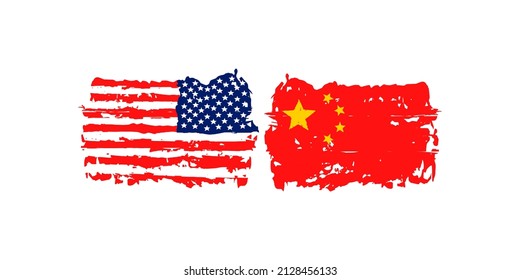 bandera de los estados unidos y bandera de china 