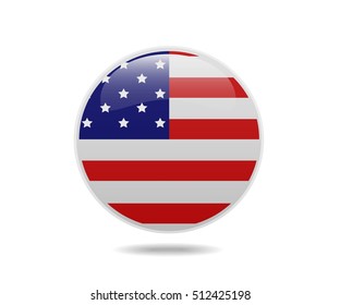 USA flag circle bubbles of american vector illustration