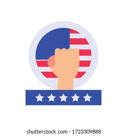 Usa flag circle flat style icon design, United states independence day country and national theme Vector illustration