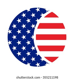 USA flag. circle shape. logo vector.