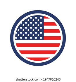 usa flag in circular seal