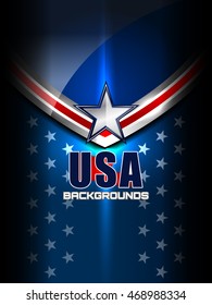 USA Flag Color Backgrounds, vector illustration