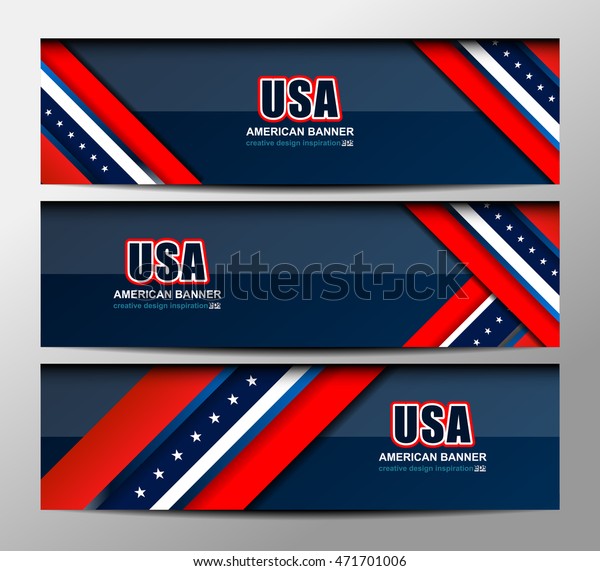 Usa Flag Color Banner Backgrounds Vector Stock Vector (Royalty Free ...