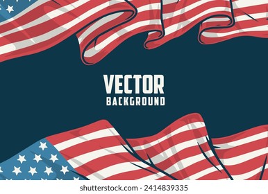 USA flag colorful vintage background with stars and stripes patriotic symbol of United States with copy space vector illustration