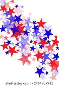 USA flag colors cool fourth of july wallpaper.  backdrop Vector Illustration, Blue and Red 4th of July Stars sparkles isolated on white.