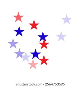 USA flag colors cool fourth of july wallpaper.  backdrop Vector Illustration, Blue and Red 4th of July Stars sparkles isolated on white.