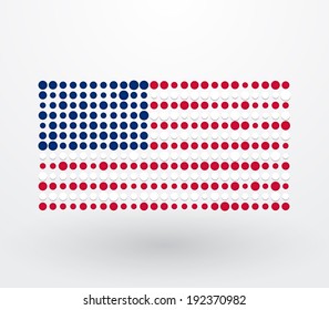 USA flag composed of colorful dots