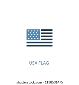 USA flag concept 2 colored icon. Simple blue element illustration. USA flag concept symbol design from USA set. Can be used for web and mobile UI/UX