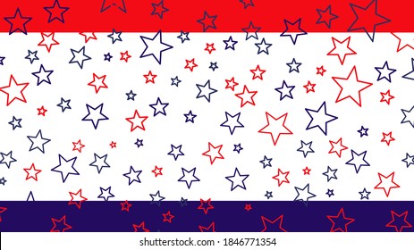 USA flag concept red & blue stars on white background. Patriotic theme vector, red and blue star patterns for Independence, Memorial, election day, July 4th United States of America decoration vector