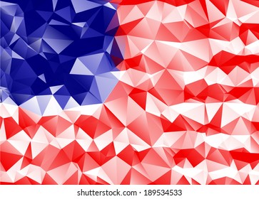 USA flag concept in triangles style