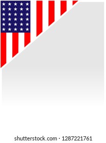 USA flag corner frame background.