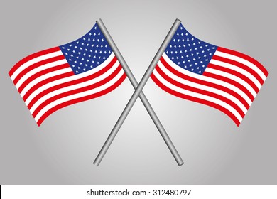 USA Flag Crossed