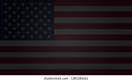 USA flag in dark colors