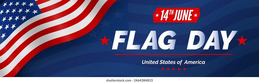 USA Flag Day 14th june United States of America banner design vector illustration