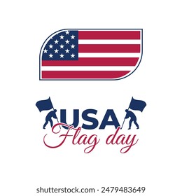 USA Flag Day Badge Design, Stamp, T-shirt, Seal, Sticker, Rubber, Tag, Banner, Poster Vector Illustration With Grunge Texture