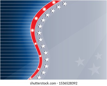 USA flag decorative frame background with empty space for your text.