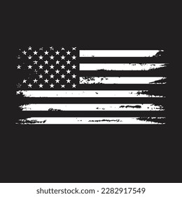 USA Flag Design with Black Background | Vector
