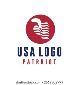 Logotipo do projeto da bandeira dos EUA com cabeça de águia	