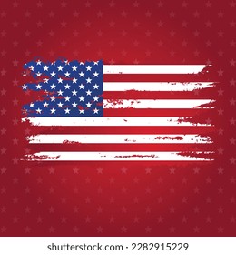 USA Flag Design with Reddish Background and Star | Vector