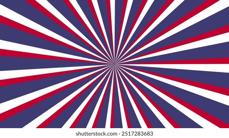 USA flag design with retro rays style. American Patriotic background with Sunburst Pattern good for United States of America Independence day background. 