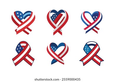 USA Flag Design Set - High-Quality Vector  Digital Illustrations for Microstock Platforms