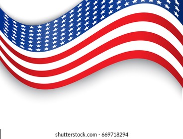 Usa flag design that can use to represent independence day or memorial day event. This provides empty space on the top and bottom for text.