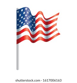Usa flag design, United states america independence labor day nation us country and national theme Vector illustration