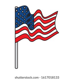 Usa flag design, United states america independence labor day nation us country and national theme Vector illustration
