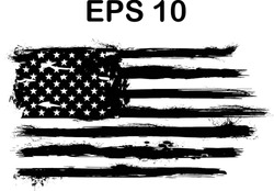 USA Flag. Distressed American Flag With Splash Elements, Flag Of America, Patriot, Military Flag,	