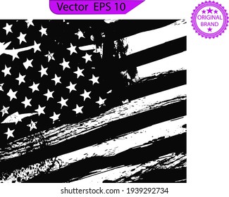 USA Flag. Distressed American flag with splash elements, flag of America, patriot, military flag background. 